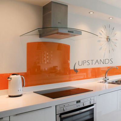 painted glass upstand orange